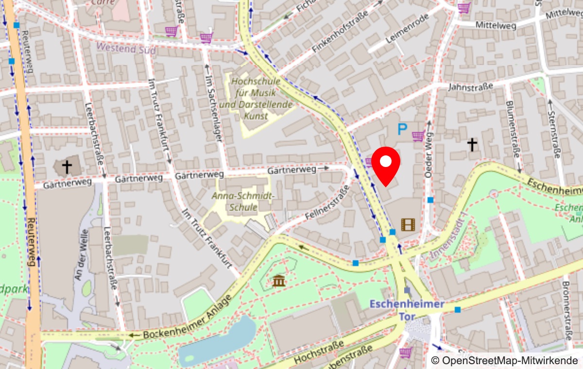 Karte: MASTER Immobilien, Eschersheimer Landstraße 6, Frankfurt am Main